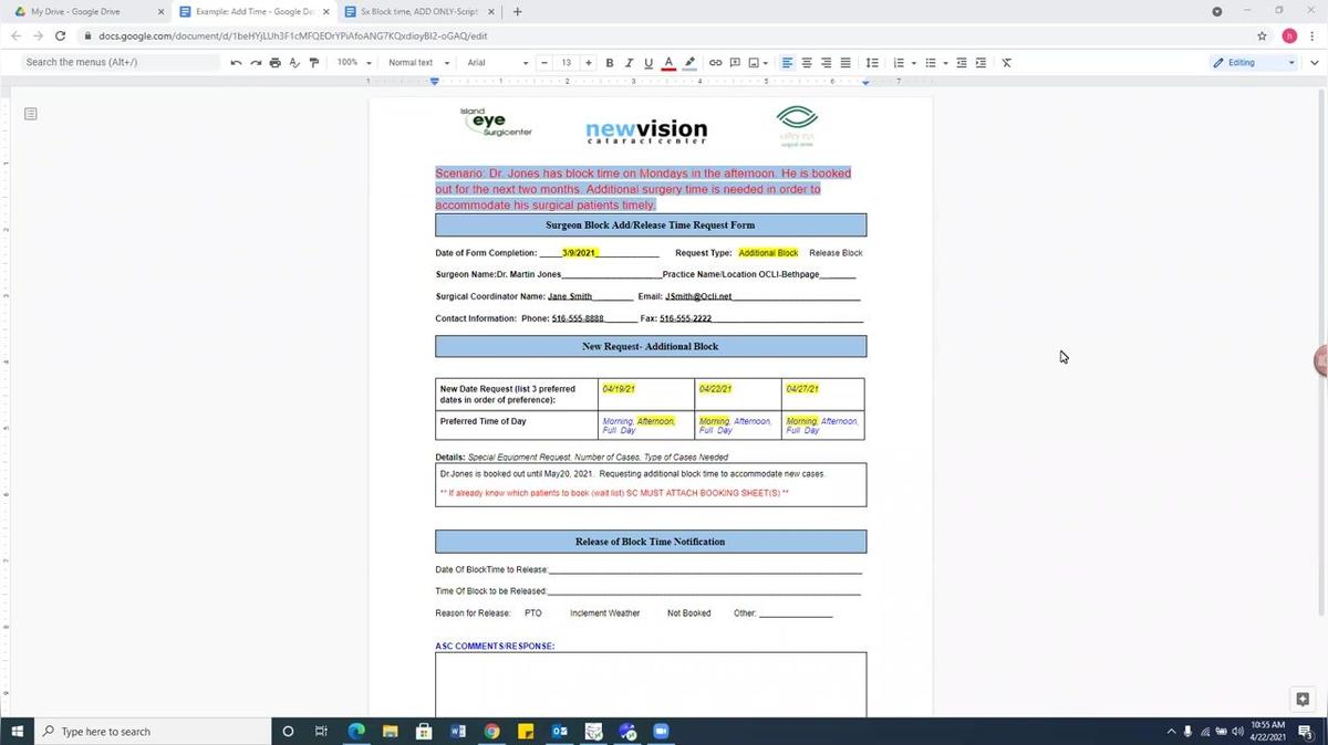 Surgery Block Time Request Form- ADD ONLY (2)