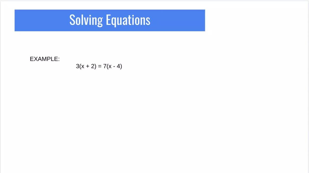 SM1 - Review Solving Equations
