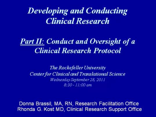 Good Clinical Practice: GCP Boot Camp  Part II