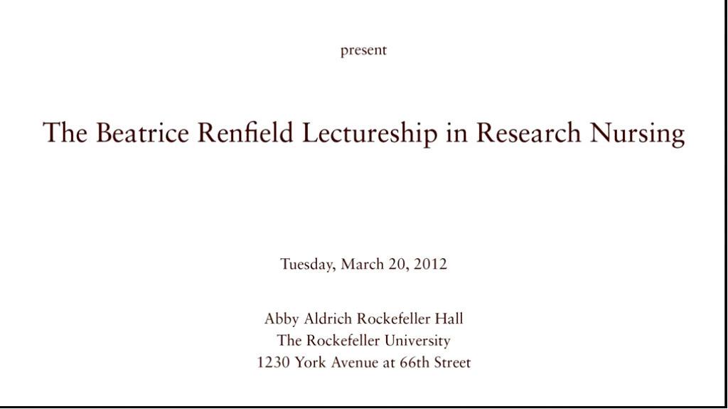 Past, Present, and Future of Clinical Research Nursing - The Beatrice Renfield Lectureship in Research Nursing 2012