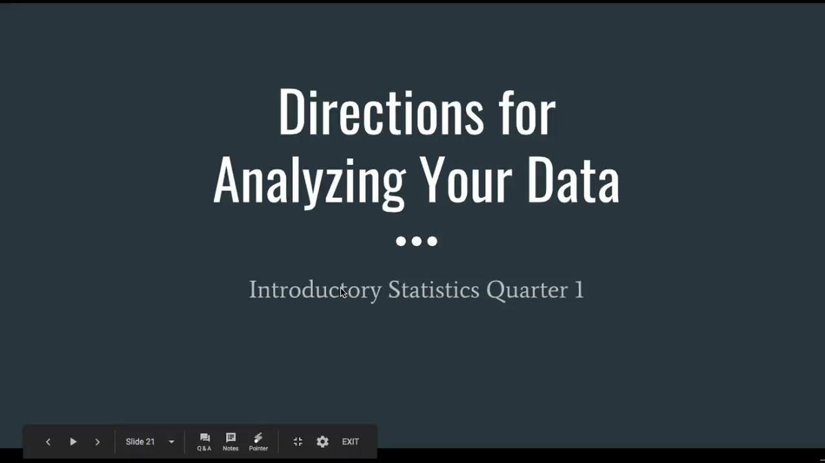 Directions for Analyzing Your Data