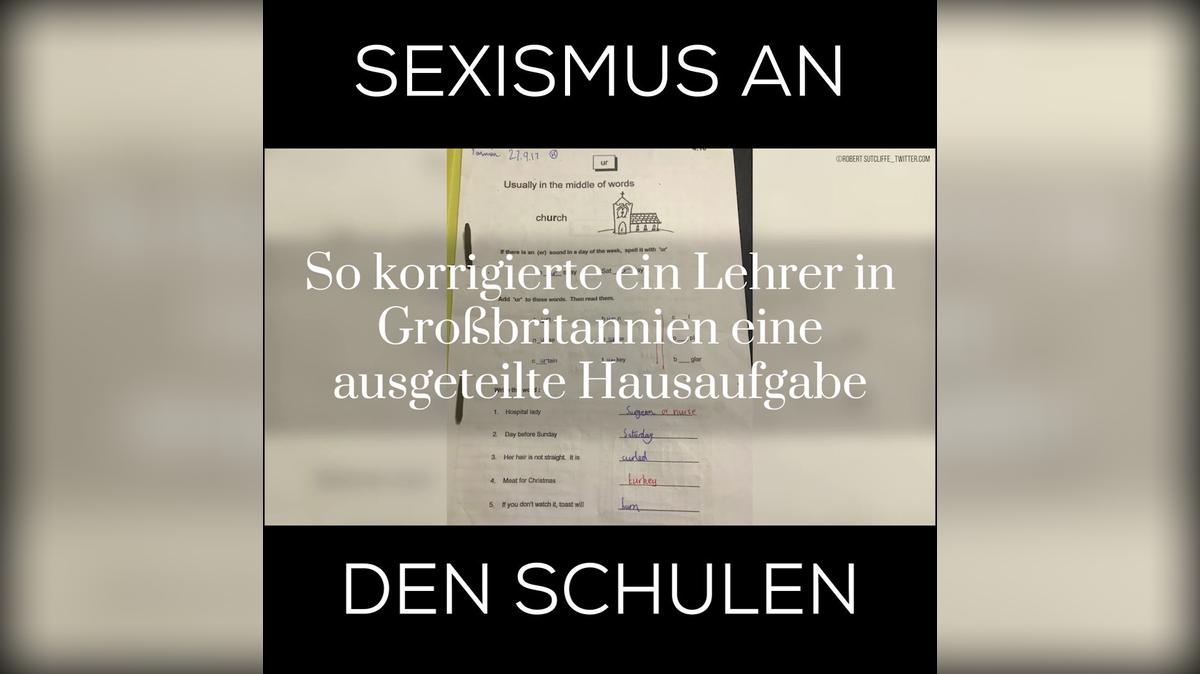 Die Korrektur dieses Lehrers zeigt, dass Sexismus an den Schulen noch immer ein aktuelles Thema ist 1:1
