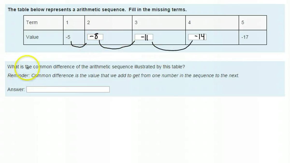 SMI Unit 4 Review Arithmetic Table Common Difference.mp4