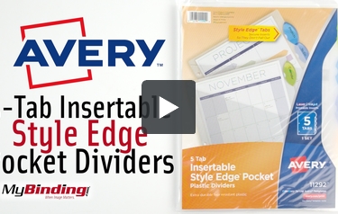 Avery Style Edge 5-Tab Translucent Plastic Insertable Dividers with Pocket - 1 Set