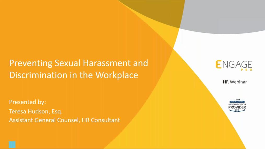 January 2018 HR Webinar - Preventing Sexual Harassment
