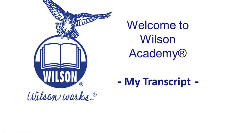 My Transcripts
