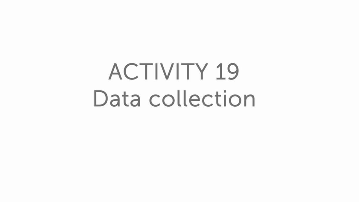 19.0 Data collection