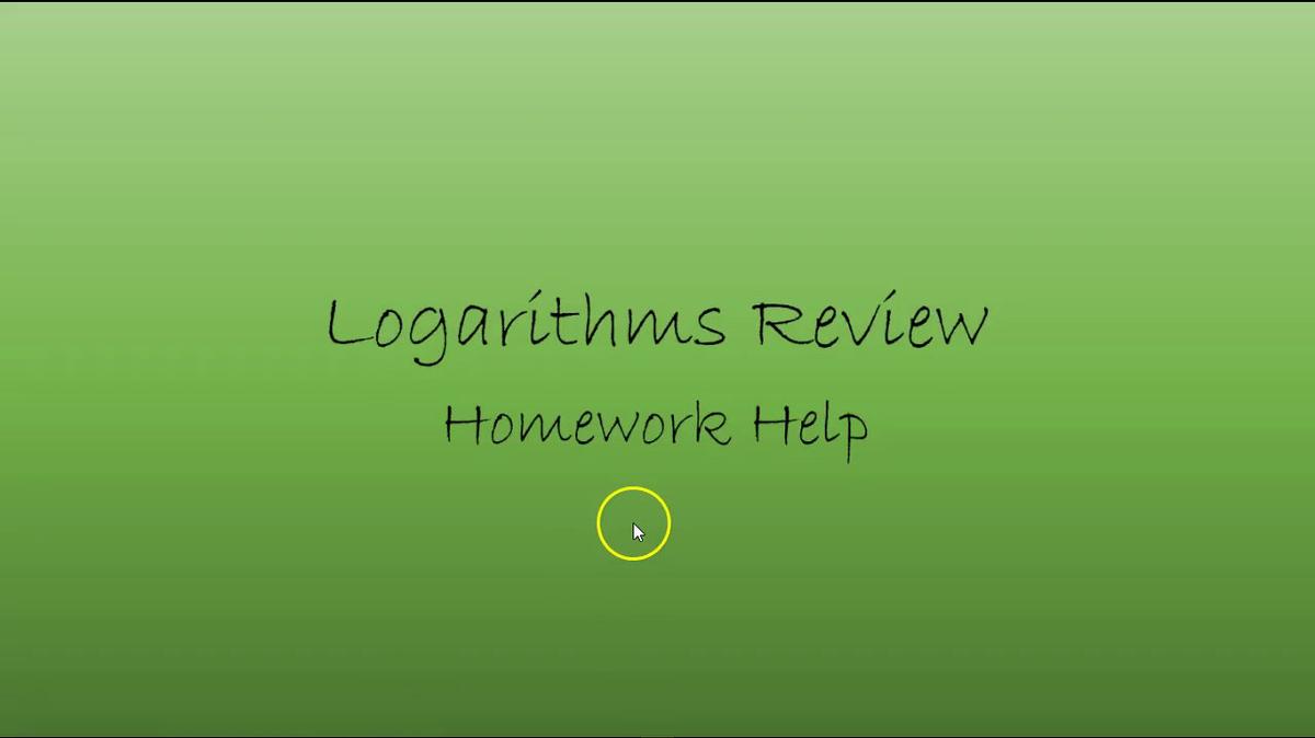 Precalc Logarithms Review Homework Help.mp4