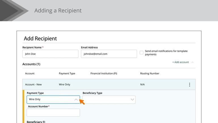 Recipients (Domestic Wire Only)