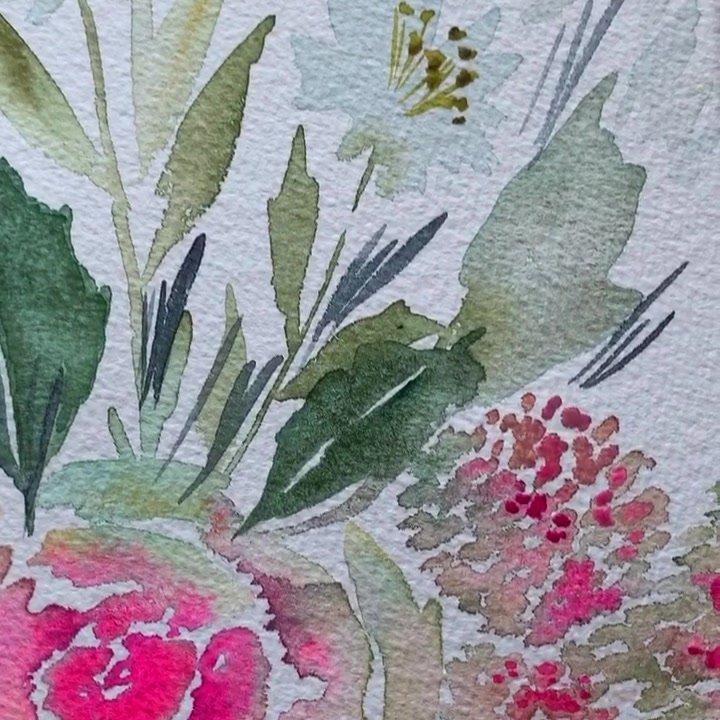 Watercolor Floral Process Video - Kara Aina