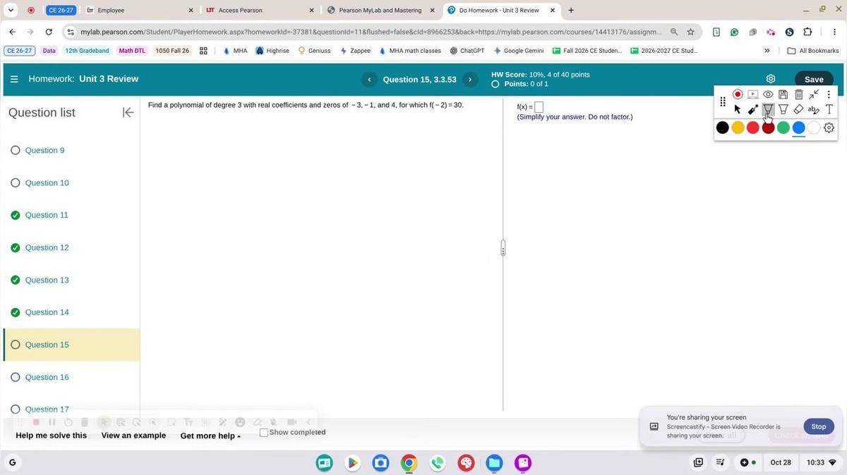 Math 1050 Test Review #3 #15