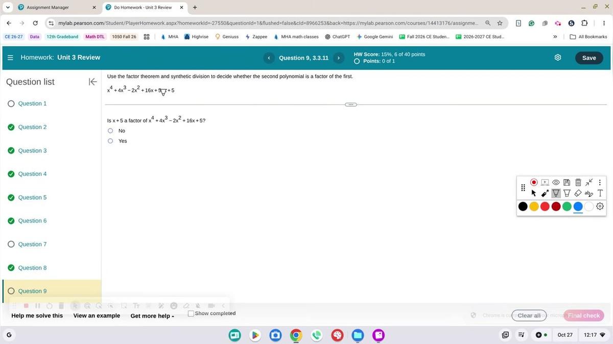 Math 1050 Review 3 #9