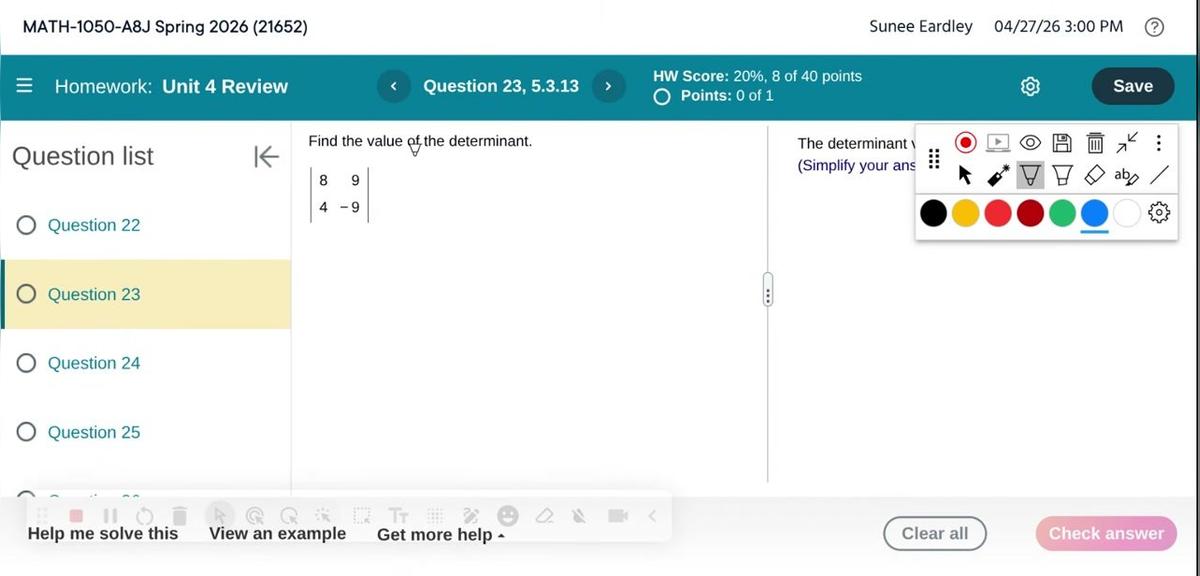 Math 1050 Unit 4 Review #23