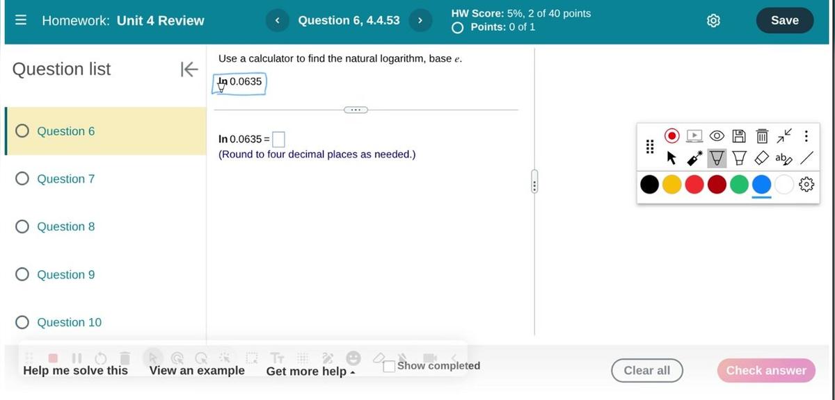 Math 1050 Unit 4 Review #6