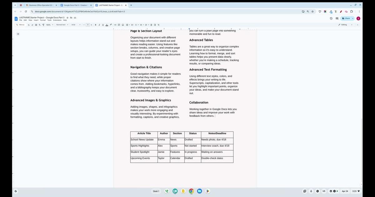 Google Docs Part 3 - Navigation &amp; Citations