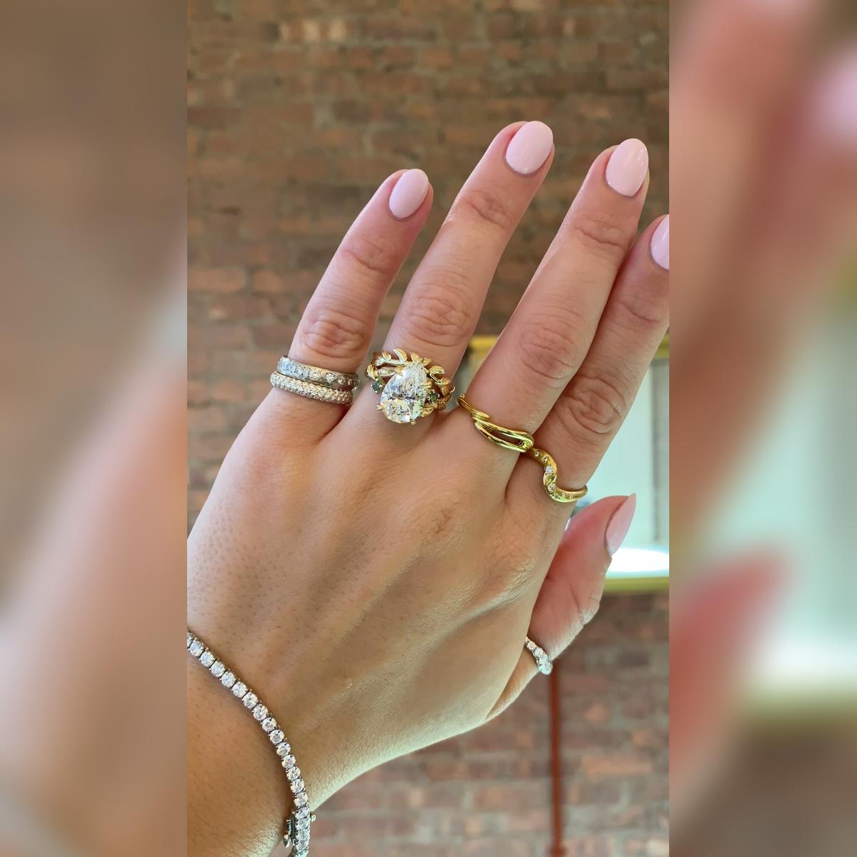 Astrid Pear Wedding Band Pairings
