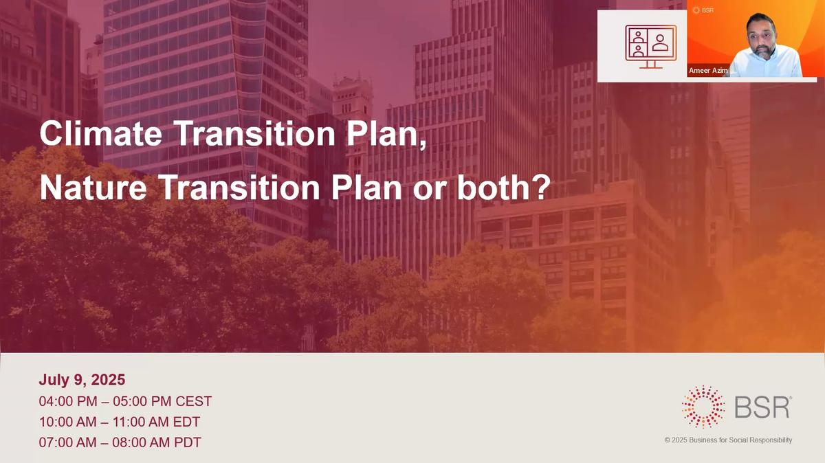 Climate Transition Plan, Nature Transition Plan, or Both?