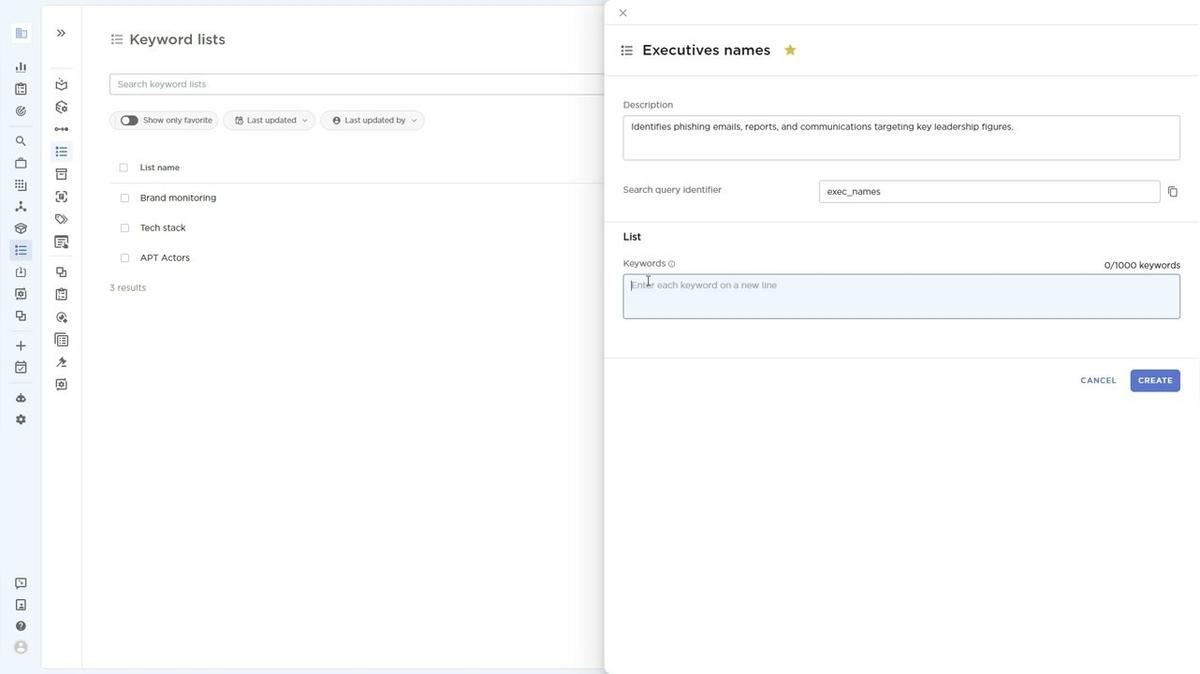 Keyword lists video