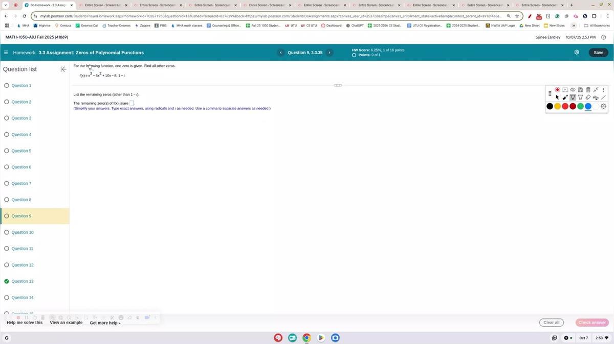 Math 1050 3.3 #9