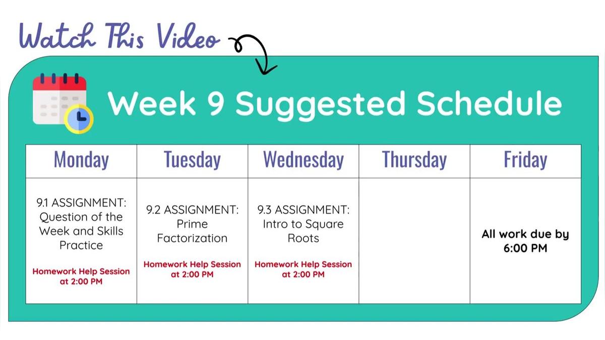 Q2 W9 SMR - Weekly Video