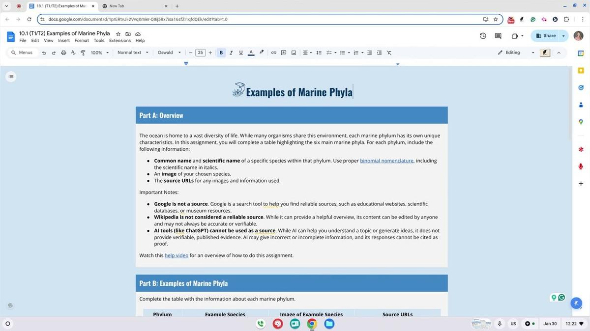 Marine Science Assignment 10.1 (T1/T2) Help Video