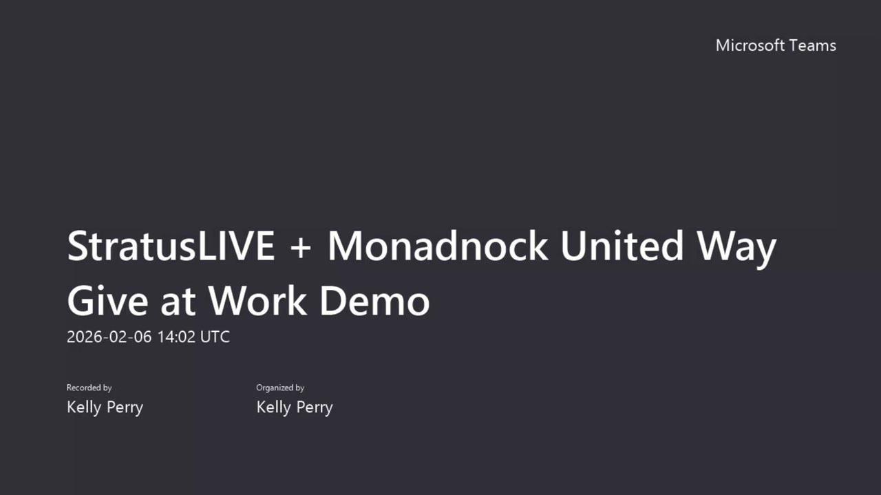 StratusLIVE + Monadnock United Way Give at Work Demo