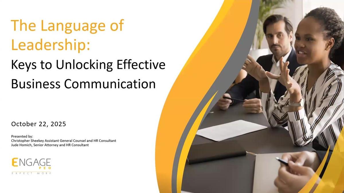The Engage HR Webinar - HR Strategies for Better Workplace Communication