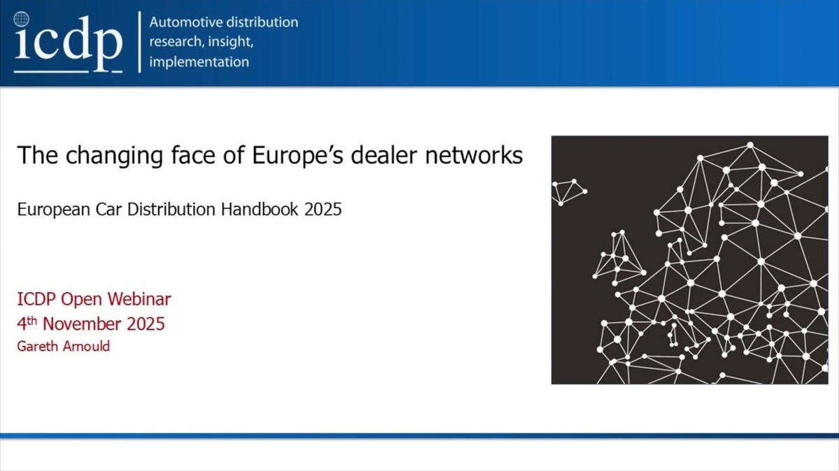 ICDP webinar European Car Distribution Handbook 2025