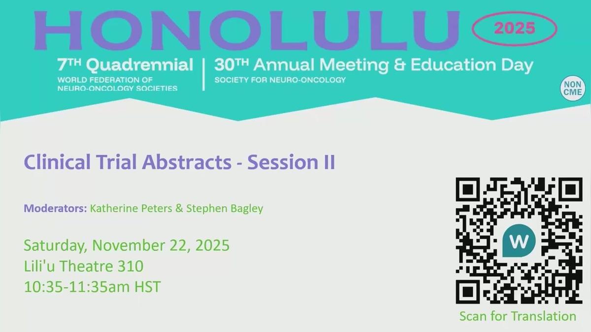 Clinical Trial Abstracts - Session II - 10.35.11.35