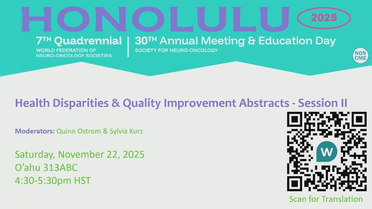 Health Disparities &amp; Quality Improvement Abstracts - Session II - 16.30-17.30