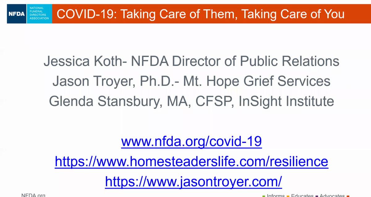 NFDA: Taking Care of Them, Taking Care of You