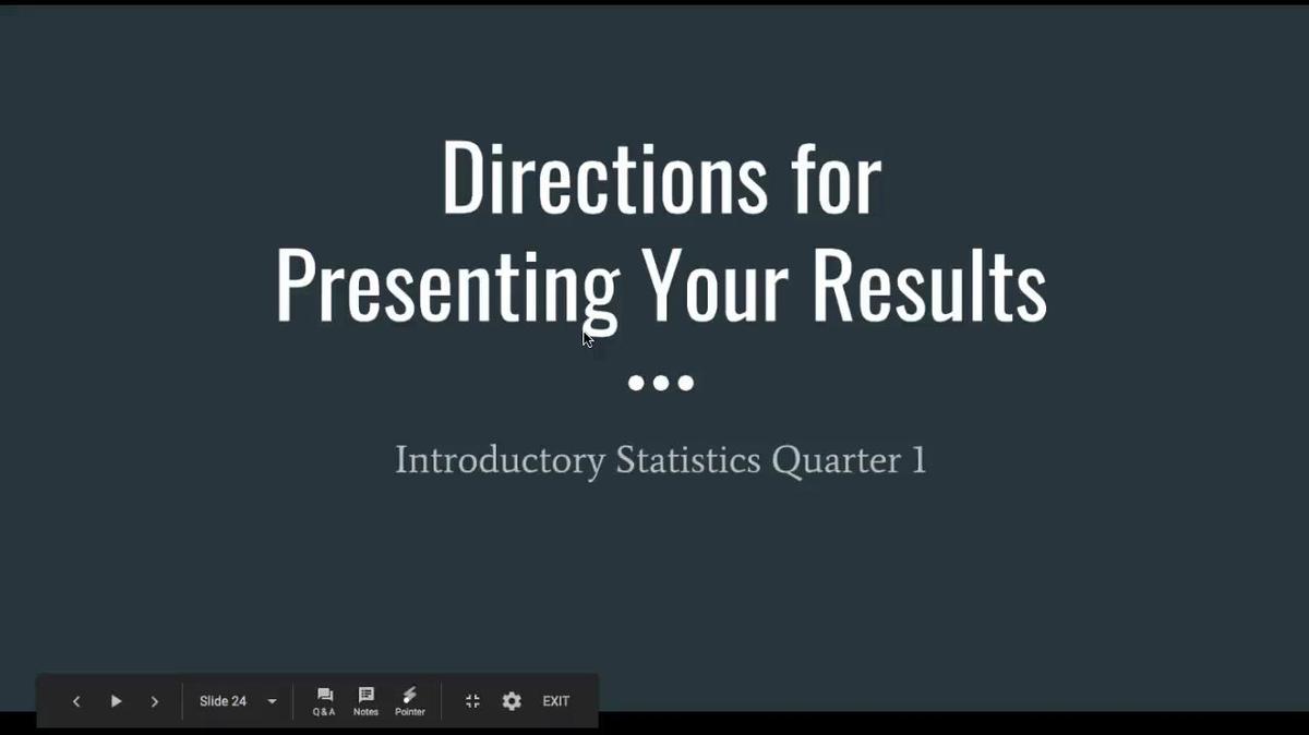 Directions for Presenting Your Results