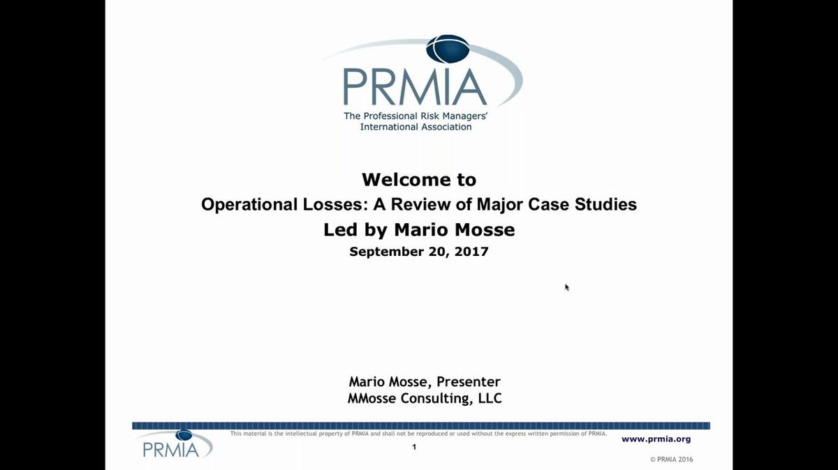 Operational Losses Case Studies Fall 17