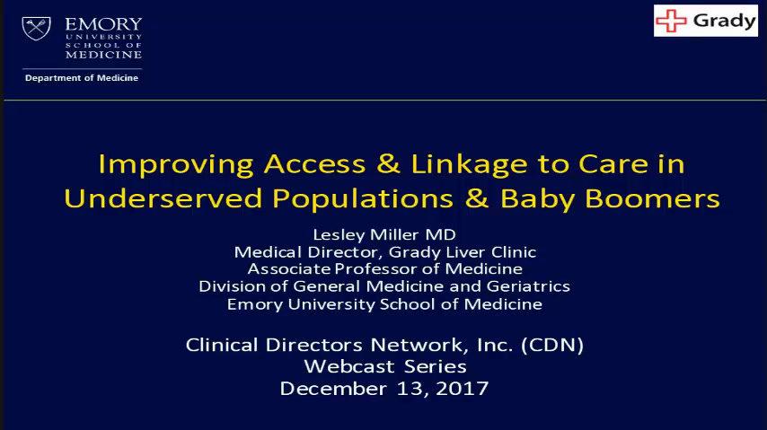 Improving Access and Linkage to Care in Underserved Populations and Baby Boomers