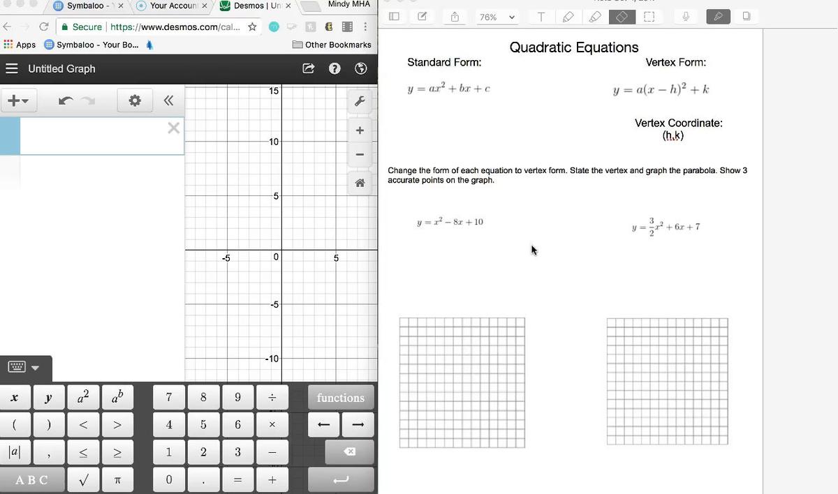 Quadratics- Converting from standard to vertex form.mp4