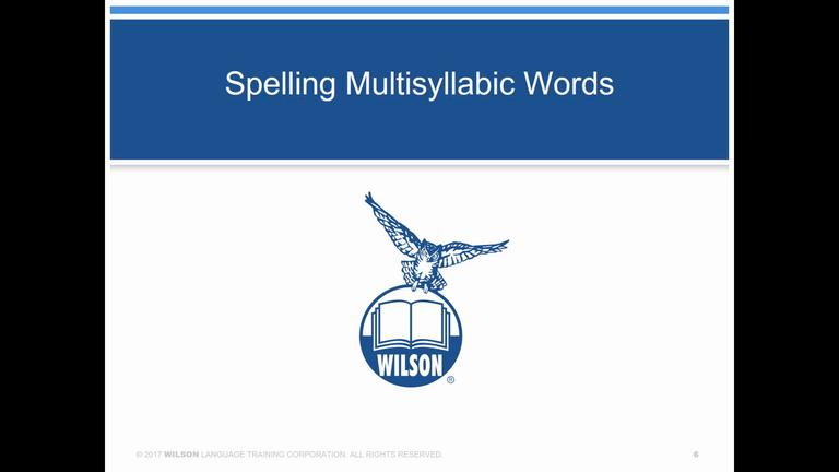 Spelling Multisyllabic Words