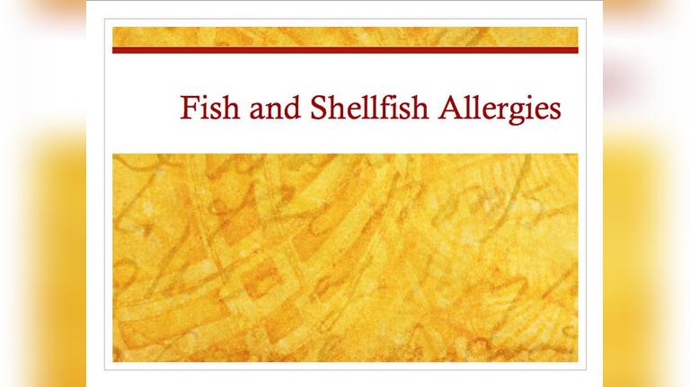 Nutrition Training - 6 - Fish and Shellfish Allergies