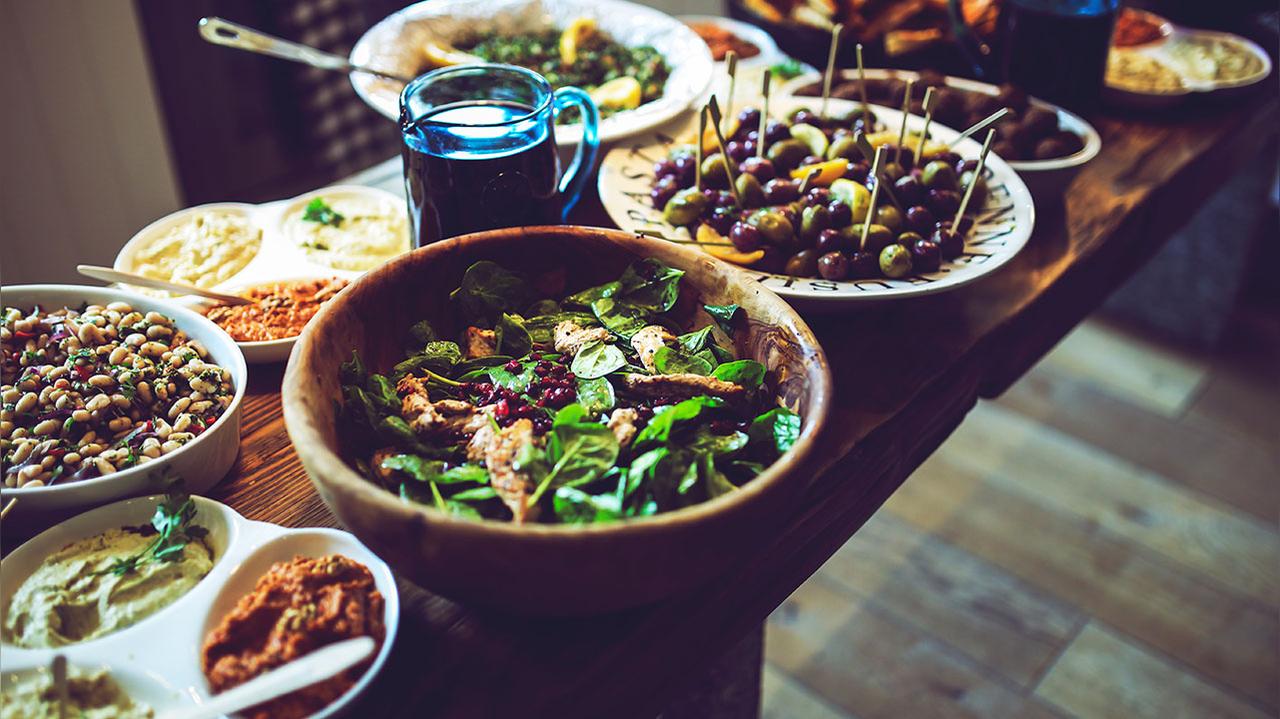 Preparing a Mediterranean vegetarian feast