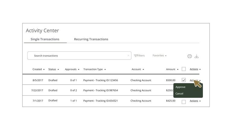 Approving or Cancelling Payments