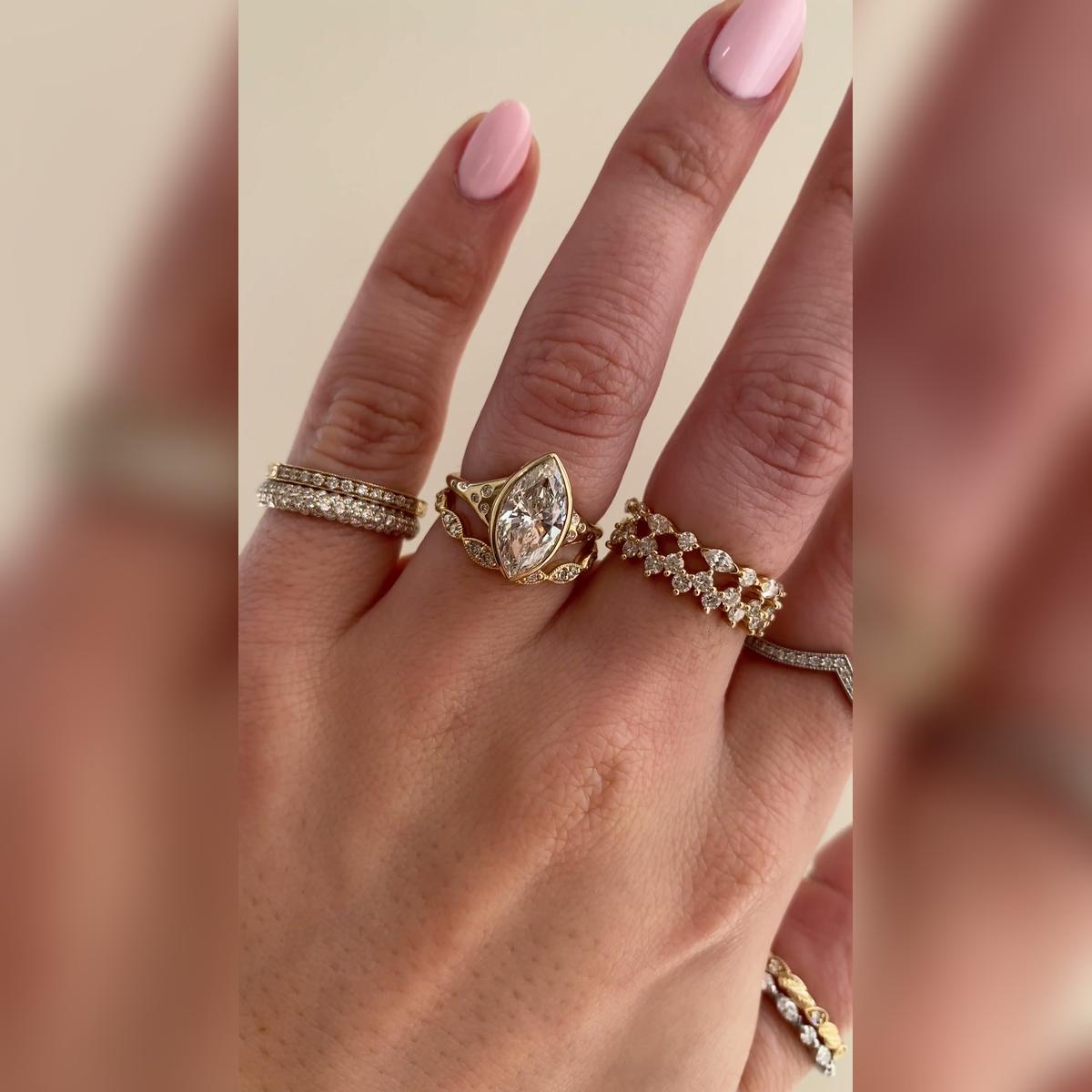 Myka Marquise Wedding Band Pairings