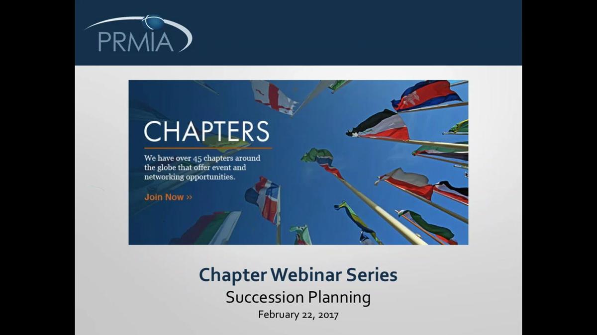 PRMIA Webinar - Chapter Succession Planning