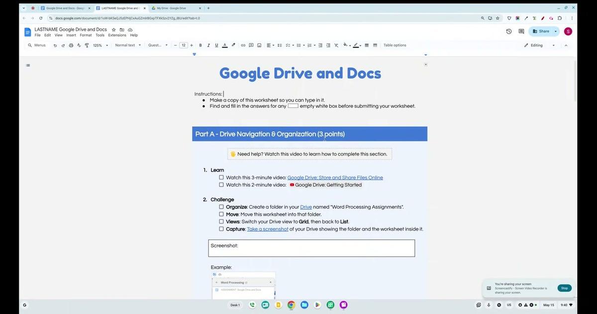 Part A - Drive Navigation &amp; Organization