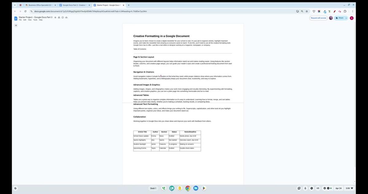 Google Docs Part 3 - Introduction