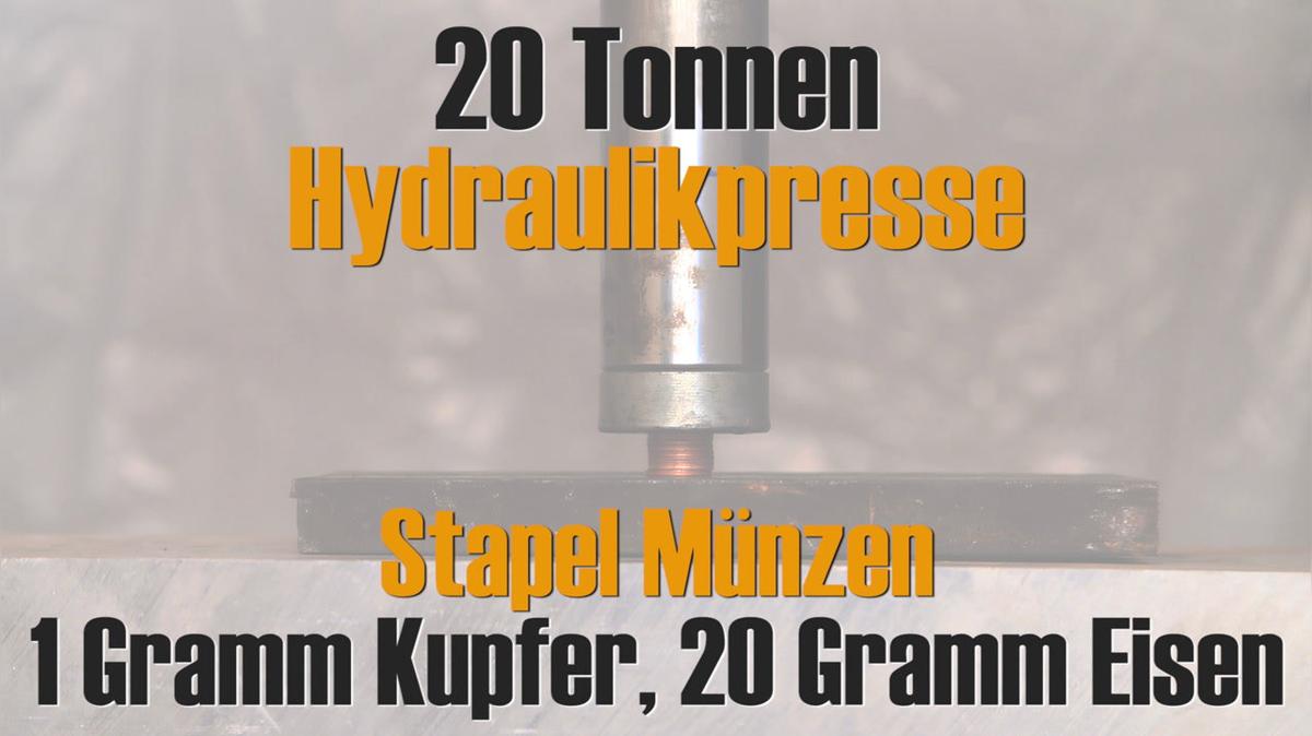 Hydraulikpresse vs. Stapel Münzen