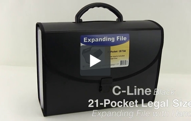 C-Line 21-Pocket Poly Expanding File with Handle Includes Tabs Locking Closur... 