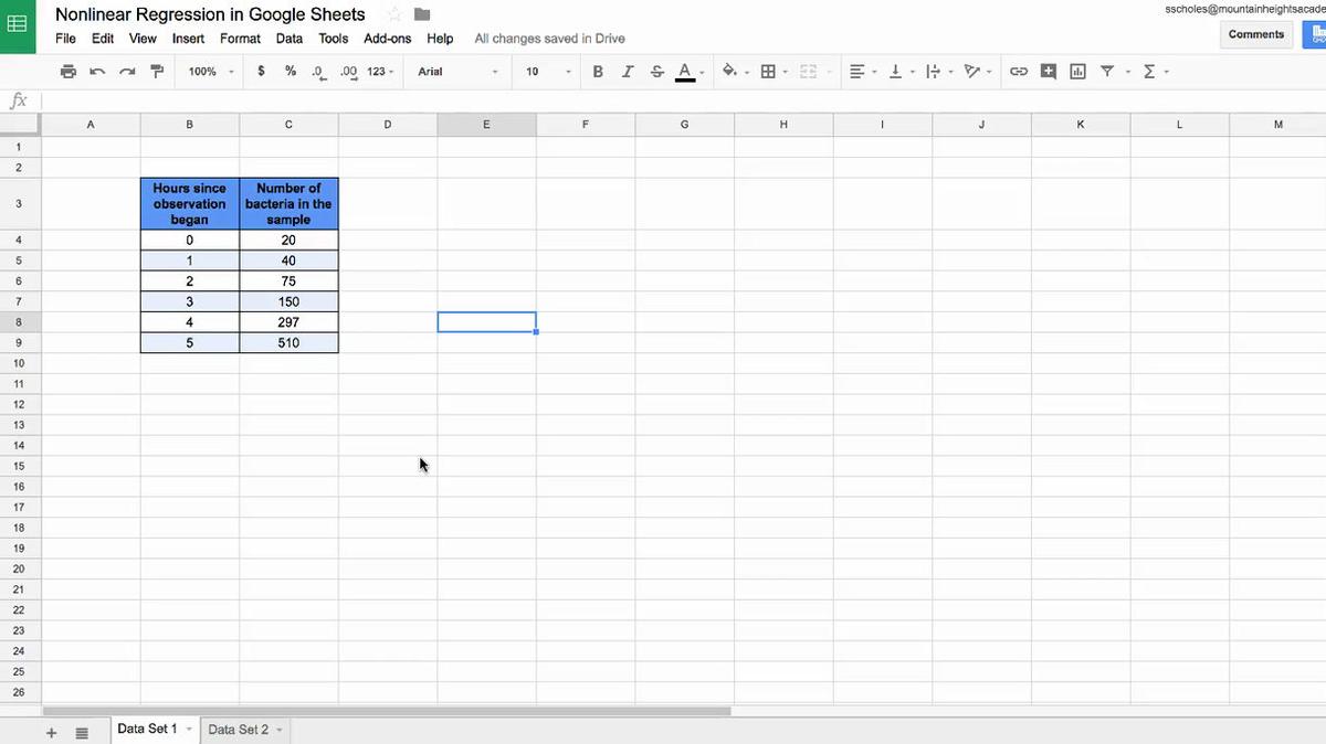 Nonlinear Regression in Google Sheets.mp4