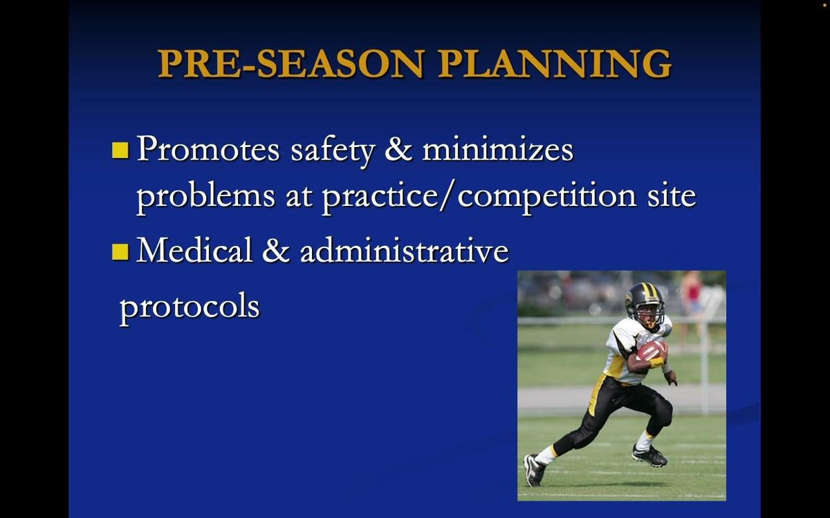 Sideline Preparedness