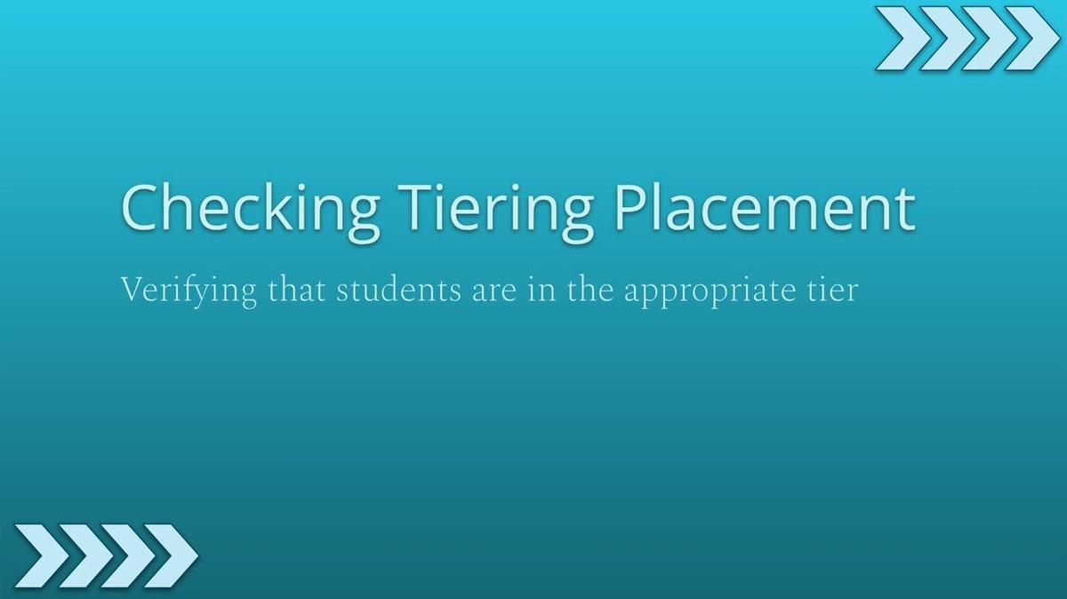 Checking Tiering Placement
