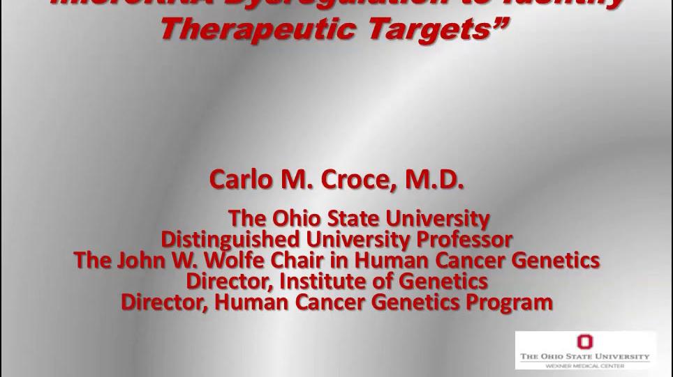 microRNA Dysregulation to Identify Therapeutic Targets