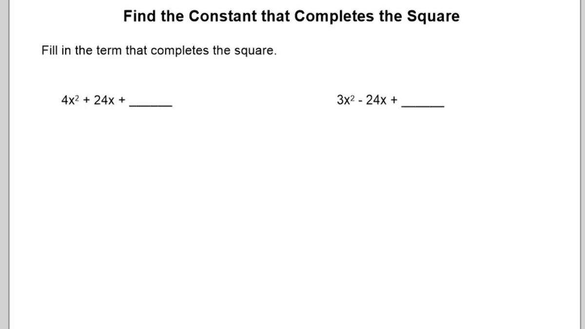 Find the Constant that Completes the Square.mp4